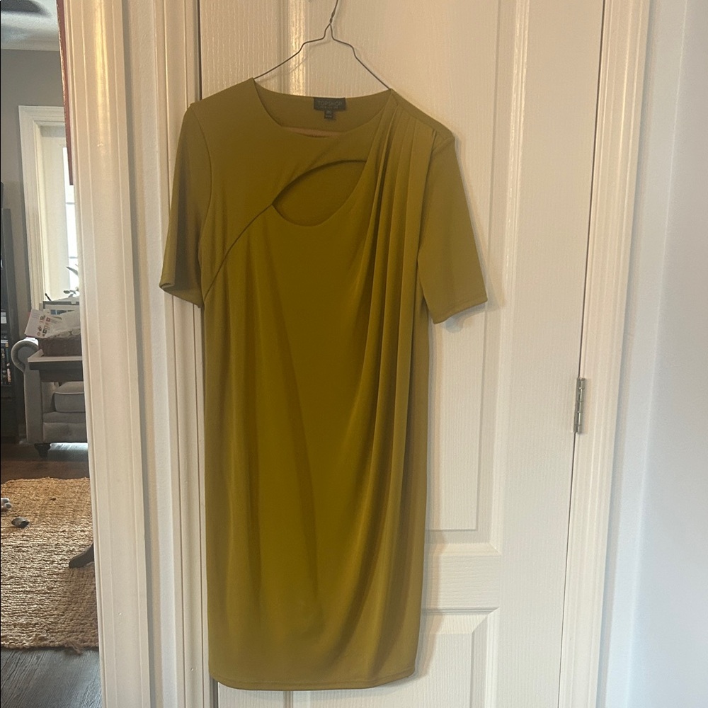 Topshop Mustard Midi Dress